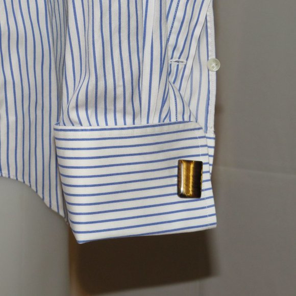 Castangia French Cuff Striped Dress Shirt 16.5 - Picture 6 of 10